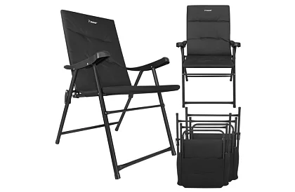 Scaun de camping pliabil cu brațe -  2 bucăți