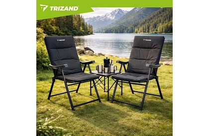 Scaun de camping pliabil cu brațe -  2 bucăți