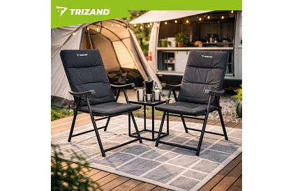 Scaun de camping pliabil cu brațe -  2 bucăți