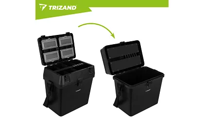 Cutia de pescuit 2 în 1 – 38 × 34 × 21 cm organizator și scaunel