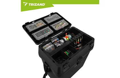 Cutia de pescuit 2 în 1 – 38 × 34 × 21 cm organizator și scaunel