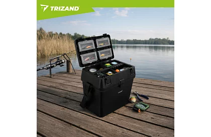 Cutia de pescuit 2 în 1 – 38 × 34 × 21 cm organizator și scaunel