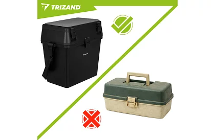 Cutia de pescuit 2 în 1 – 38 × 34 × 21 cm organizator și scaunel