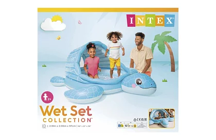 Piscina gonflabilă cu copertină 218 × 206 × 97 cm Turtle Cove Playland, I48677NP