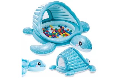 Piscina gonflabilă cu copertină 218 × 206 × 97 cm Turtle Cove Playland, I48677NP