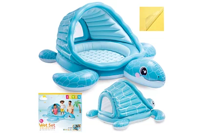 Piscina gonflabilă cu copertină 218 × 206 × 97 cm Turtle Cove Playland, I48677NP