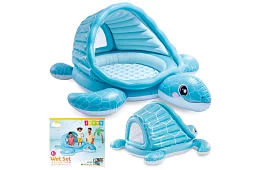 Piscina gonflabilă cu copertină 218 × 206 × 97 cm Turtle Cove Playland, I48677NP