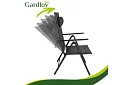 Scaune de grădină pliabile negre cu brațe și spătar – 2 bucăți