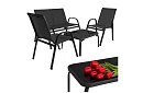 Mobilier de grădină canapea, 2 fotolii, masă – negru