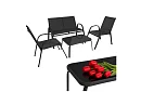 Mobilier de grădină canapea, 2 fotolii, masă – negru