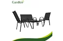 Mobilier de grădină canapea, 2 fotolii, masă – negru