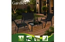 Mobilier de grădină canapea, 2 fotolii, masă – negru