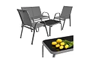 Mobilier de grădină canapea, 2 fotolii, masă – gri