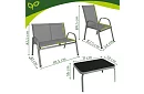 Mobilier de grădină canapea, 2 fotolii, masă – gri