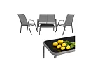 Mobilier de grădină canapea, 2 fotolii, masă – gri
