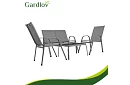 Mobilier de grădină canapea, 2 fotolii, masă – gri