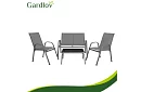 Mobilier de grădină canapea, 2 fotolii, masă – gri