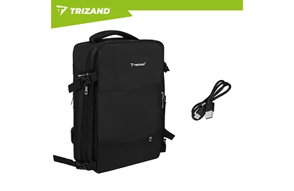 Bagaj de mână pentru călătorie 40 × 20 × 25 cm – rucsac negru cu USB
