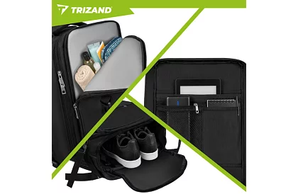 Bagaj de mână pentru călătorie 40 × 20 × 25 cm – rucsac negru cu USB