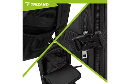 Bagaj de mână pentru călătorie 40 × 20 × 25 cm – rucsac negru cu USB