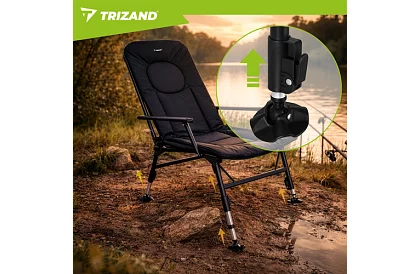 Scaun de pescuit pliabil ajustabil cu brațe