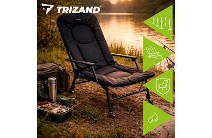 Scaun de pescuit pliabil ajustabil cu brațe