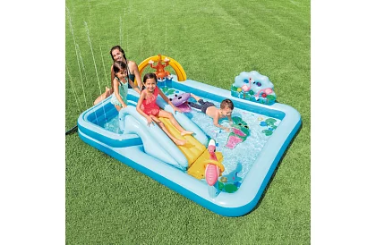 Piscină gonflabilă cu tobogan – teren de joacă acvatic INTEX 57161