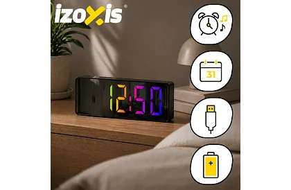 LED ceas de birou colorat – ceas cu ecran și termometru