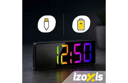 LED ceas de birou colorat – ceas cu ecran și termometru