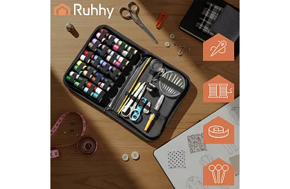 Set de cusut 129 de piese – kit de cusut de călătorie