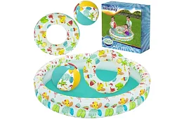 Bazină gonflabilă 3 în 1 + cerc și minge – B51124