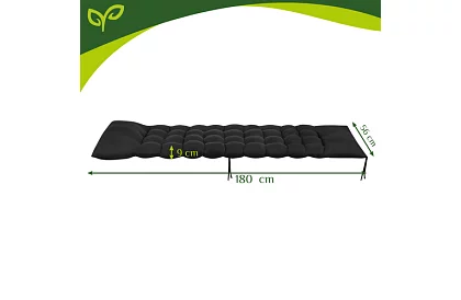 Perna matlasată pentru scaune de grădină 180 × 56 × 9 cm – negru
