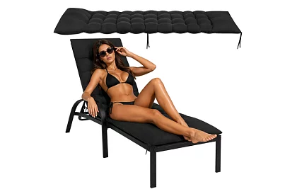 Perna matlasată pentru scaune de grădină 180 × 56 × 9 cm – negru