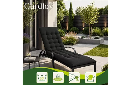 Perna matlasată pentru scaune de grădină 180 × 56 × 9 cm – negru