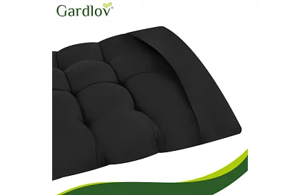 Perna matlasată pentru scaune de grădină 180 × 56 × 9 cm – negru