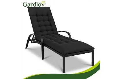 Perna matlasată pentru scaune de grădină 180 × 56 × 9 cm – negru