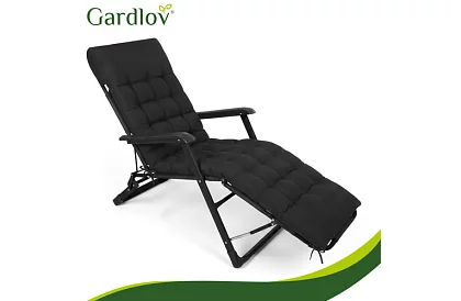 Perna matlasată pentru scaune de grădină 180 × 56 × 9 cm – negru