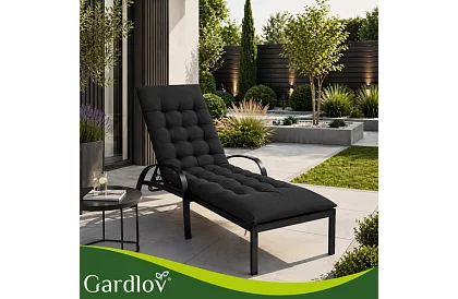 Perna matlasată pentru scaune de grădină 180 × 56 × 9 cm – negru