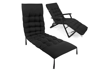 Perna matlasată pentru scaune de grădină 180 × 56 × 9 cm – negru