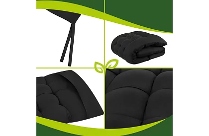 Perna matlasată pentru scaune de grădină 180 × 56 × 9 cm – negru