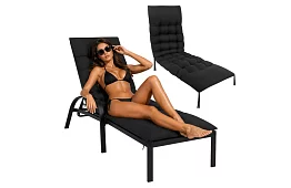 Perna matlasată pentru scaune de grădină 180 × 56 × 9 cm – negru