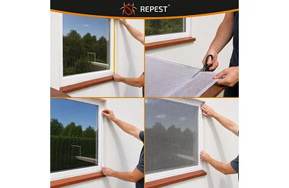 Plasă de țânțari, plasă pentru fereastră 160 × 130 cm – albă