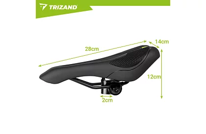 Scaun de bicicletă cu perne 28 × 14 cm – negru