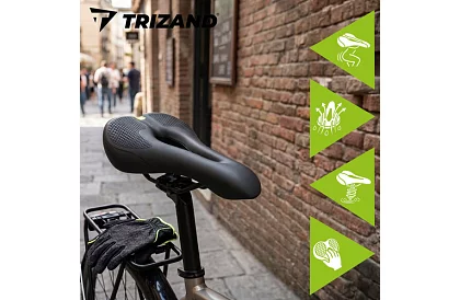 Scaun de bicicletă cu perne 28 × 14 cm – negru