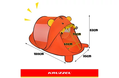 Cort de plajă pentru copii 180 × 95 × 82 cm – auto-întins