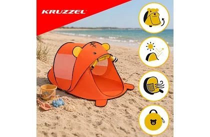 Cort de plajă pentru copii 180 × 95 × 82 cm – auto-întins
