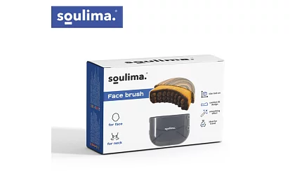 Perie de masaj limfatic pentru față și gât + husă