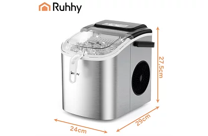 Mașina de făcut cuburi de gheață 1,2 l – 12 kg / 24 h - argintie