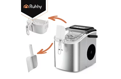 Mașina de făcut cuburi de gheață 1,2 l – 12 kg / 24 h - argintie