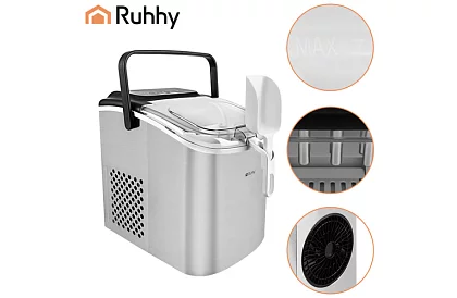 Mașina de făcut cuburi de gheață 1,2 l – 12 kg / 24 h - argintie